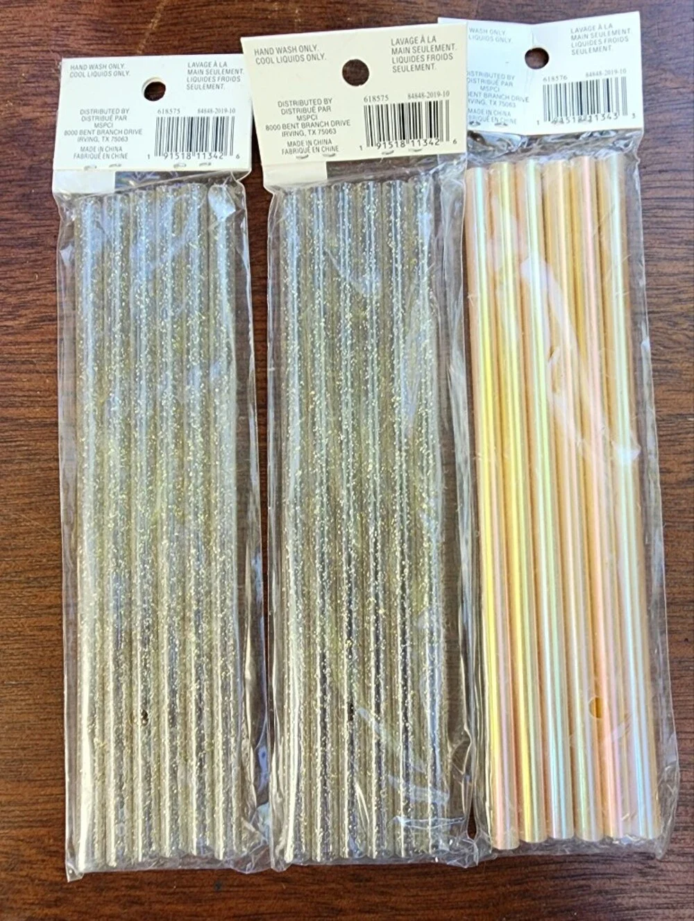 Celebrate It Reusable Straws Lot 3 Packs 18 Total Glitter Iridescent NIP
